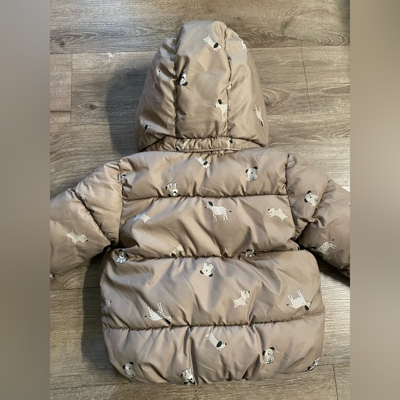 H&M Dog Print Puffer Jacket Detachable Hood 18 Months - Picture 5 of 8